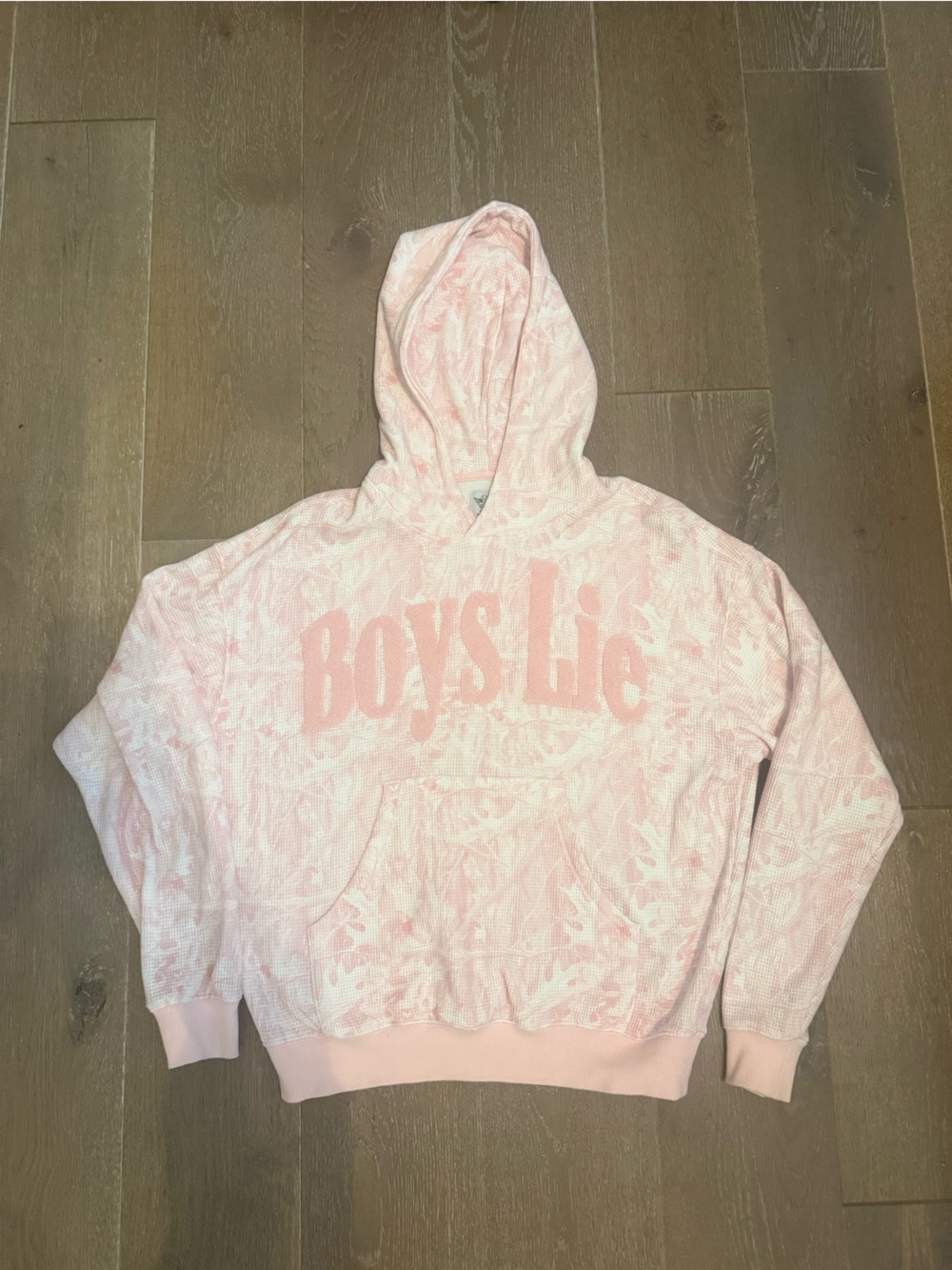 Boys Lie Manhunt Racer Hoodie in Pink Camo.